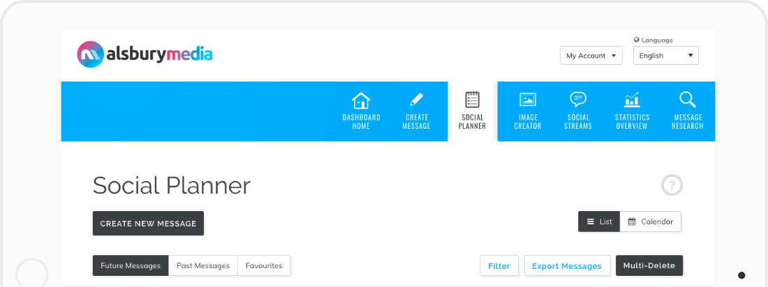 Social Media Management Tool Preview on iPad